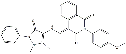  4-{[(1,5-dimethyl-3-oxo-2-phenyl-2,3-dihydro-1H-pyrazol-4-yl)amino]methylene}-2-(4-methoxyphenyl)-1,3(2H,4H)-isoquinolinedione