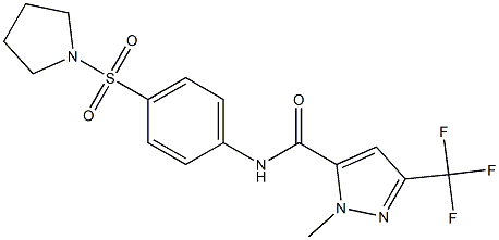 1-methyl-N-[4-(1-pyrrolidinylsulfonyl)phenyl]-3-(trifluoromethyl)-1H-pyrazole-5-carboxamide Structure