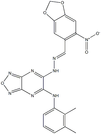 6-nitro-1,3-benzodioxole-5-carbaldehyde [6-(2,3-dimethylanilino)[1,2,5]oxadiazolo[3,4-b]pyrazin-5-yl]hydrazone Structure