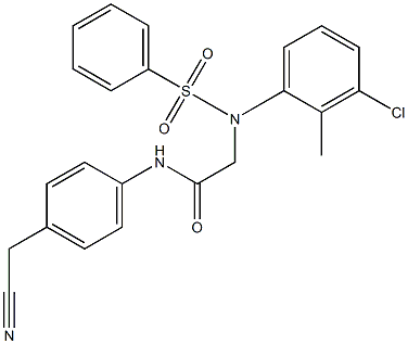 2-[3-chloro-2-methyl(phenylsulfonyl)anilino]-N-[4-(cyanomethyl)phenyl]acetamide