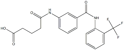 5-oxo-5-(3-{[2-(trifluoromethyl)anilino]carbonyl}anilino)pentanoic acid Struktur