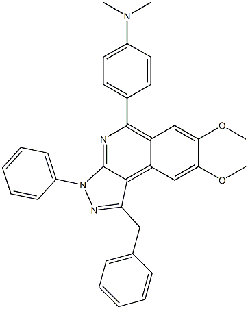 4-(1-benzyl-7,8-dimethoxy-3-phenyl-3H-pyrazolo[3,4-c]isoquinolin-5-yl)-N,N-dimethylaniline Structure