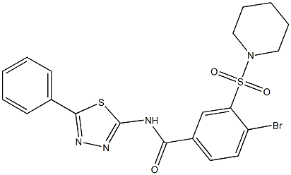 4-bromo-N-(5-phenyl-1,3,4-thiadiazol-2-yl)-3-(1-piperidinylsulfonyl)benzamide