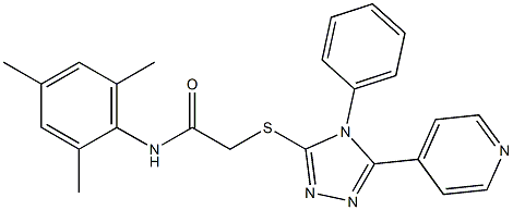 2-[(4-phenyl-5-pyridin-4-yl-4H-1,2,4-triazol-3-yl)sulfanyl]-N-(2,4,6-trimethylphenyl)acetamide Struktur