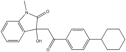 3-[2-(4-cyclohexylphenyl)-2-oxoethyl]-3-hydroxy-1-methyl-1,3-dihydro-2H-indol-2-one Struktur