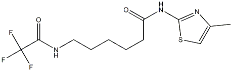 N-(4-methyl-1,3-thiazol-2-yl)-6-[(trifluoroacetyl)amino]hexanamide,,结构式