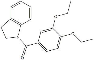 1-{[3,4-bis(ethyloxy)phenyl]carbonyl}-2,3-dihydro-1H-indole Struktur