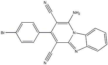1-amino-3-(4-bromophenyl)pyrido[1,2-a]benzimidazole-2,4-dicarbonitrile Struktur