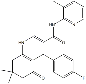 4-(4-fluorophenyl)-2,7,7-trimethyl-N-(3-methylpyridin-2-yl)-5-oxo-1,4,5,6,7,8-hexahydroquinoline-3-carboxamide 结构式