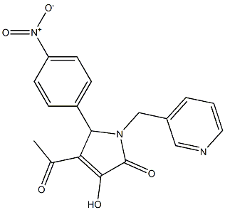 4-acetyl-3-hydroxy-5-{4-nitrophenyl}-1-(3-pyridinylmethyl)-1,5-dihydro-2H-pyrrol-2-one,,结构式