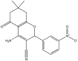 4-amino-2-{3-nitrophenyl}-7,7-dimethyl-5-oxo-5,6,7,8-tetrahydro-2H-chromene-3-carbonitrile Structure