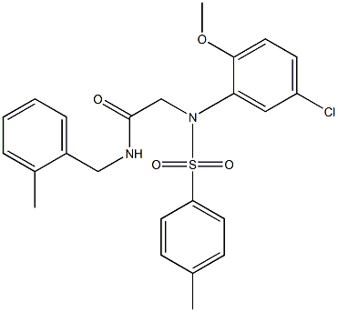 2-{[5-chloro-2-(methyloxy)phenyl][(4-methylphenyl)sulfonyl]amino}-N-[(2-methylphenyl)methyl]acetamide Structure