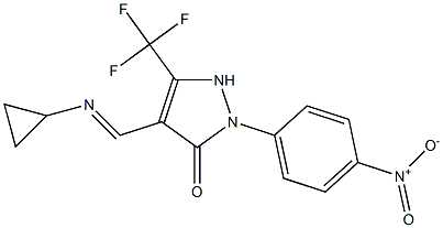 4-[(cyclopropylimino)methyl]-2-{4-nitrophenyl}-5-(trifluoromethyl)-1,2-dihydro-3H-pyrazol-3-one|