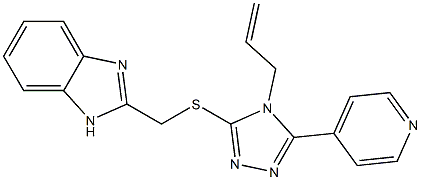 2-({[4-allyl-5-(4-pyridinyl)-4H-1,2,4-triazol-3-yl]sulfanyl}methyl)-1H-benzimidazole,,结构式