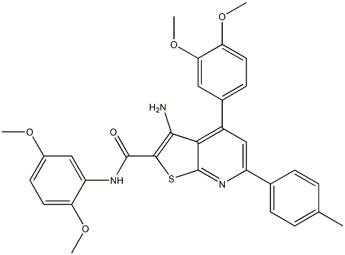 3-amino-N-(2,5-dimethoxyphenyl)-4-(3,4-dimethoxyphenyl)-6-(4-methylphenyl)thieno[2,3-b]pyridine-2-carboxamide