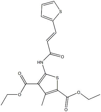 diethyl 3-methyl-5-{[3-(2-thienyl)acryloyl]amino}-2,4-thiophenedicarboxylate,,结构式