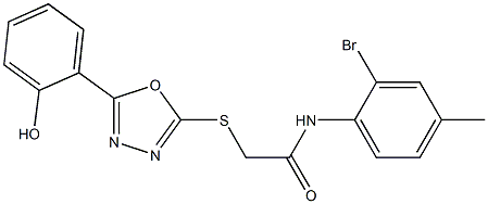 N-(2-bromo-4-methylphenyl)-2-{[5-(2-hydroxyphenyl)-1,3,4-oxadiazol-2-yl]sulfanyl}acetamide Structure