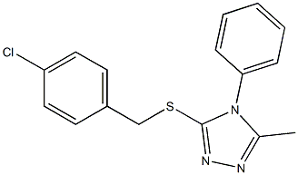 4-chlorobenzyl 5-methyl-4-phenyl-4H-1,2,4-triazol-3-yl sulfide 结构式