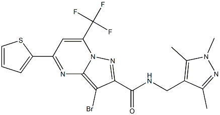  3-bromo-5-(2-thienyl)-7-(trifluoromethyl)-N-[(1,3,5-trimethyl-1H-pyrazol-4-yl)methyl]pyrazolo[1,5-a]pyrimidine-2-carboxamide