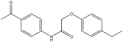 N-(4-acetylphenyl)-2-(4-ethylphenoxy)acetamide,,结构式