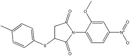 1-{4-nitro-2-methoxyphenyl}-3-[(4-methylphenyl)sulfanyl]-2,5-pyrrolidinedione Structure