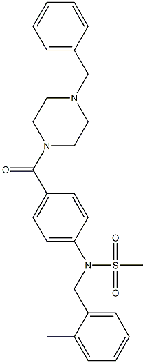 N-{4-[(4-benzyl-1-piperazinyl)carbonyl]phenyl}-N-(2-methylbenzyl)methanesulfonamide Structure