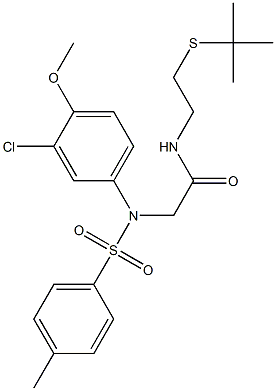 N-[2-(tert-butylsulfanyl)ethyl]-2-{3-chloro-4-methoxy[(4-methylphenyl)sulfonyl]anilino}acetamide