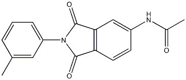 N-[2-(3-methylphenyl)-1,3-dioxo-2,3-dihydro-1H-isoindol-5-yl]acetamide,,结构式