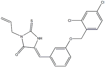 3-allyl-5-{3-[(2,4-dichlorobenzyl)oxy]benzylidene}-2-thioxo-4-imidazolidinone 结构式