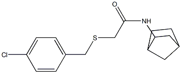 N-bicyclo[2.2.1]hept-2-yl-2-[(4-chlorobenzyl)sulfanyl]acetamide,,结构式