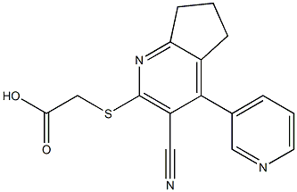 {[3-cyano-4-(3-pyridinyl)-6,7-dihydro-5H-cyclopenta[b]pyridin-2-yl]sulfanyl}acetic acid Struktur