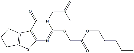 pentyl {[3-(2-methyl-2-propenyl)-4-oxo-3,5,6,7-tetrahydro-4H-cyclopenta[4,5]thieno[2,3-d]pyrimidin-2-yl]sulfanyl}acetate Structure