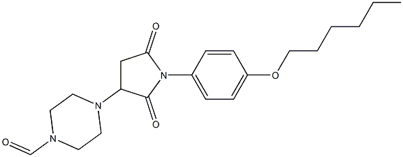 4-{1-[4-(hexyloxy)phenyl]-2,5-dioxo-3-pyrrolidinyl}-1-piperazinecarbaldehyde 结构式