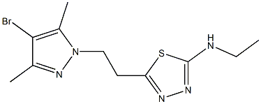 5-[2-(4-bromo-3,5-dimethyl-1H-pyrazol-1-yl)ethyl]-N-ethyl-1,3,4-thiadiazol-2-amine Structure