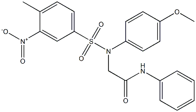 2-[({3-nitro-4-methylphenyl}sulfonyl)-4-methoxyanilino]-N-phenylacetamide,,结构式