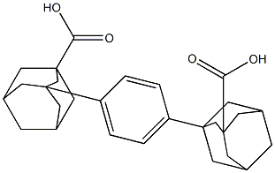 3-[4-(3-carboxy-1-adamantyl)phenyl]-1-adamantanecarboxylic acid Struktur