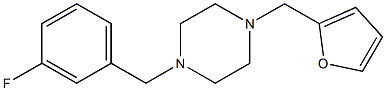 1-(3-fluorobenzyl)-4-(2-furylmethyl)piperazine,,结构式