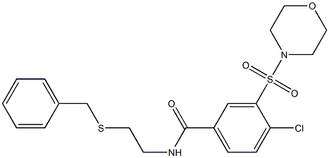 N-[2-(benzylsulfanyl)ethyl]-4-chloro-3-(4-morpholinylsulfonyl)benzamide 化学構造式