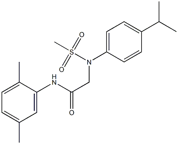 N-(2,5-dimethylphenyl)-2-[4-isopropyl(methylsulfonyl)anilino]acetamide Struktur