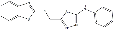 5-[(1,3-benzothiazol-2-ylsulfanyl)methyl]-N-phenyl-1,3,4-thiadiazol-2-amine Structure