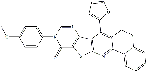 7-(2-furyl)-10-(4-methoxyphenyl)-5,6-dihydrobenzo[h]pyrimido[4',5':4,5]thieno[2,3-b]quinolin-11(10H)-one