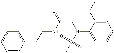 2-[2-ethyl(methylsulfonyl)anilino]-N-(2-phenylethyl)acetamide Struktur