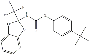 4-tert-butylphenyl 2-(trifluoromethyl)-1,3-benzodioxol-2-ylcarbamate,,结构式