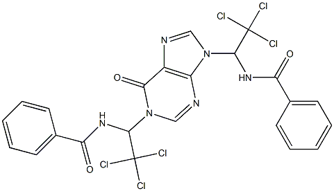 N-(1-{1-[1-(benzoylamino)-2,2,2-trichloroethyl]-6-oxo-1,6-dihydro-9H-purin-9-yl}-2,2,2-trichloroethyl)benzamide 化学構造式