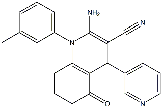2-amino-1-(3-methylphenyl)-5-oxo-4-pyridin-3-yl-1,4,5,6,7,8-hexahydroquinoline-3-carbonitrile
