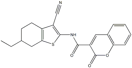 N-(3-cyano-6-ethyl-4,5,6,7-tetrahydro-1-benzothiophen-2-yl)-2-oxo-2H-chromene-3-carboxamide Structure