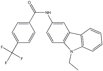 N-(9-ethyl-9H-carbazol-3-yl)-4-(trifluoromethyl)benzamide Struktur