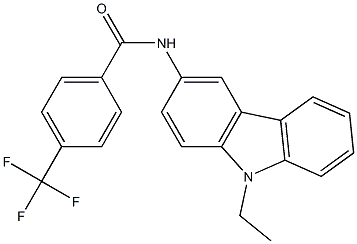 N-(9-ethyl-9H-carbazol-3-yl)-4-(trifluoromethyl)benzamide 结构式