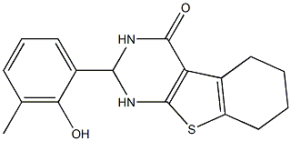 2-(2-hydroxy-3-methylphenyl)-2,3,5,6,7,8-hexahydro[1]benzothieno[2,3-d]pyrimidin-4(1H)-one,,结构式