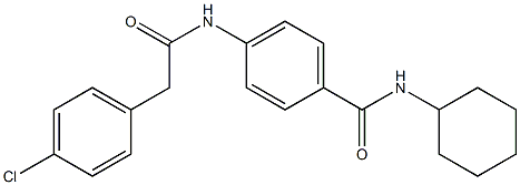 4-{[(4-chlorophenyl)acetyl]amino}-N-cyclohexylbenzamide 化学構造式
